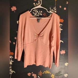 Hillard and Hanson Barbiecore Ribbed Blouse